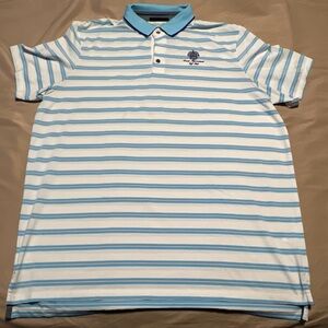 Greyson Trump National Golf Tennis Polo White Lavender Stripe Design Mens XL